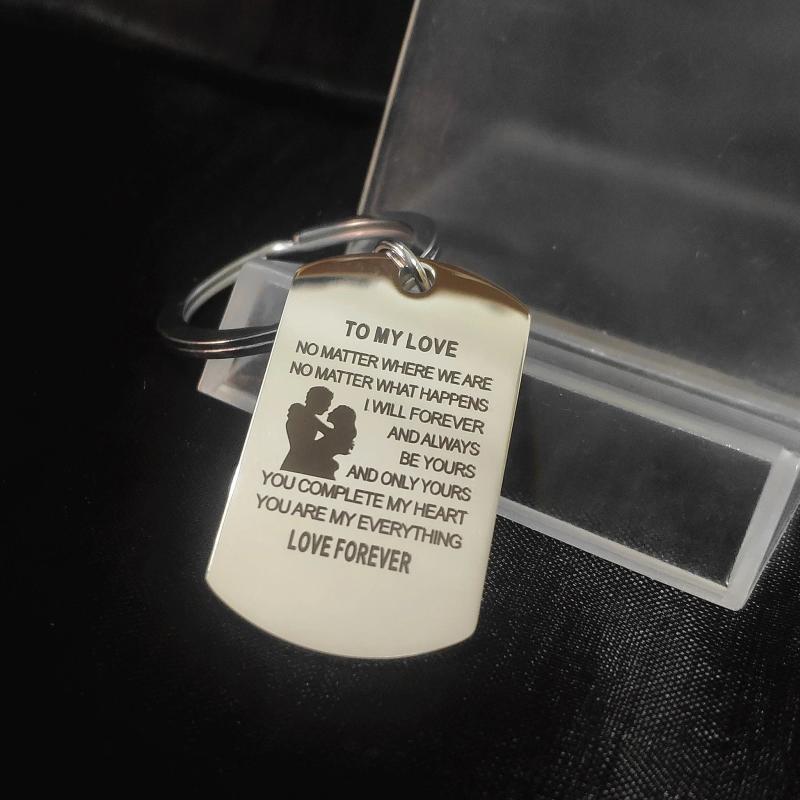 Long-distance Love Stainless Steel Keychain Couple Gift