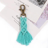 Bohemia Macrame Keychain Tassel Key Chain for Women Girl Bag Charms