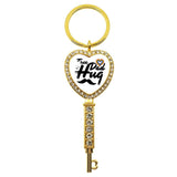 LGBT Rhinestone Heart Charm Keychain Gay Lesbian Pride Rainbow