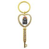 LGBT Rhinestone Heart Charm Keychain Gay Lesbian Pride Rainbow