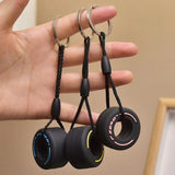 Cartoon Tyre Key Pendent Ornament Deco Automobile Bicycles Keychain