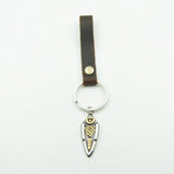 Viking Triangle Rune Pendant Plus Cowhide Keychain Key Pendant