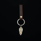 Viking Triangle Rune Pendant Plus Cowhide Keychain Key Pendant