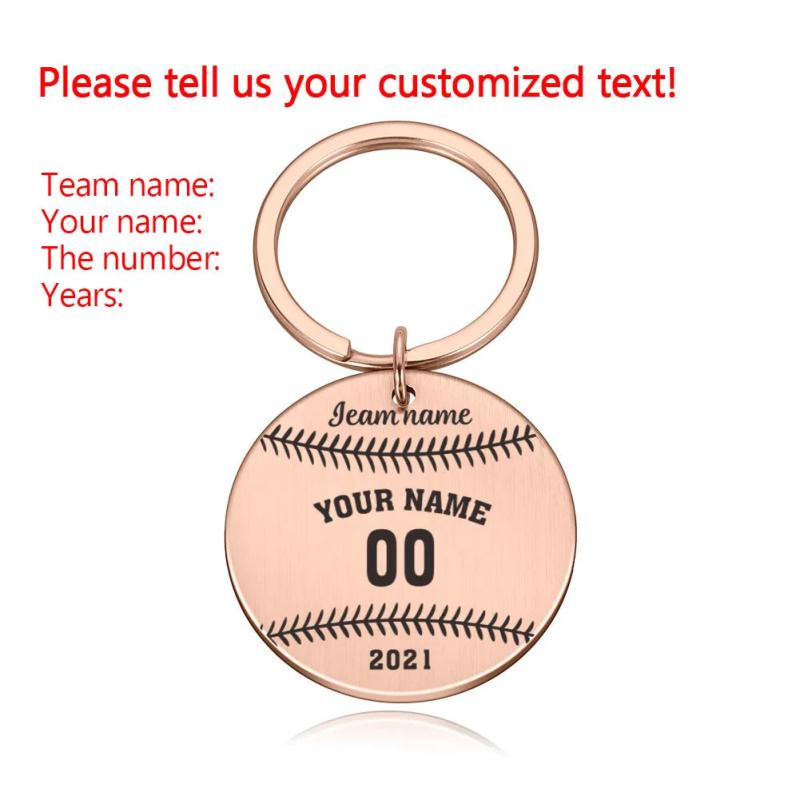 Baseball Team Stainless Steel Keychain