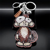 Crystal Monkey Keychain Cartoon Animal Bag Charm Keyring
