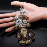 Crystal Monkey Keychain Cartoon Animal Bag Charm Keyring