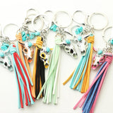 Vintage Western Style Turquoise Cowhead Key Chain