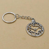 Gothic Watch Wall Clock Symbol Keychain Jewelry Goth Charm Key Chain