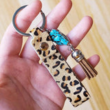 Leather Horse Hair Turquoise Key Chain Retro High Leopard Horse