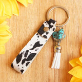 Leather Horse Hair Turquoise Key Chain Retro High Leopard Horse