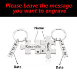 Personalized Couple Key Ring with Customized Name and Date - Gift for Girlfriend