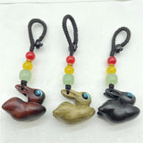 Zodiac Rabbit Sandalwood Keychain Pendant Hand-Knitted Car Bag Chain