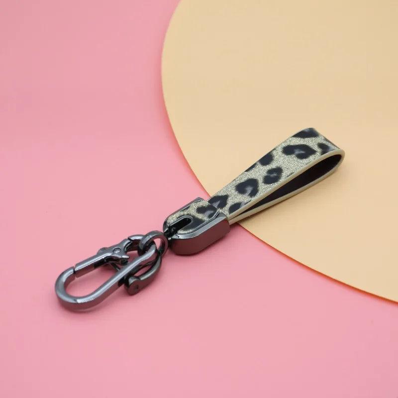 Leopard Print Key Chain for Women Unisex Car Keychain Accessories