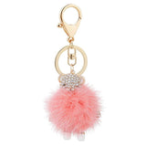 Rhinestone Mink Hair Bear Keychain Pendant Women Bag Accessory