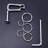 Titanium Alloy Flame Texture Key Chain