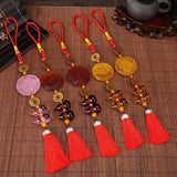 Dragon Tassel Pendant Car Rearview Mirror Hanging Ornament Decoration Charm