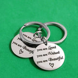 Stainless Steel Keychain You Are Loved Valued Carabiner for Keys