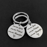 You Are Loved Valued Lanyard Lettering Keyring Gift Stainless Steel Keychain