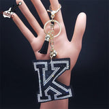 Lucky Initial Name K Keychain Crystal Tassel Keyring Holder Party Gift Jewelry