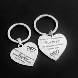 Sister Keyring Carabiner Heart Shape Stainless Steel Ornaments