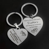 Sister Keyring Carabiner Heart Shape Stainless Steel Ornaments