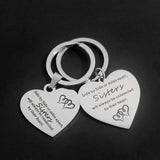 Sister Keyring Carabiner Heart Shape Stainless Steel Ornaments