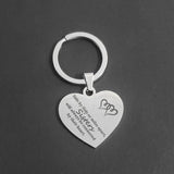 Sister Keyring Carabiner Heart Shape Stainless Steel Ornaments