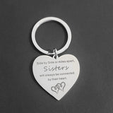 Sister Keyring Carabiner Heart Shape Stainless Steel Ornaments