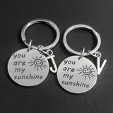 You Are My Sunshine Carabiner Keyring with 26 Initials