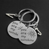 You Are My Sunshine Carabiner Keyring with 26 Initials