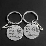 You Are My Sunshine Carabiner Keyring with 26 Initials