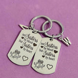 Sisters By Heart Initials Keychain - Anniversary Graduation Gift