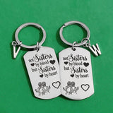 Sisters By Heart Initials Keyring - Stainless Steel