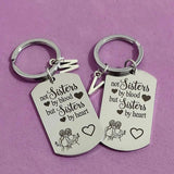 Sisters By Heart Carabiner Keyring - Graduation Gift - Stainless Steel
