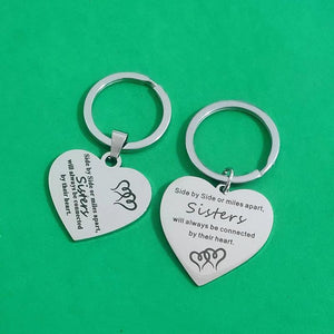 Stainless Steel Heart Shape Keyring for Sister Gift