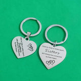 Stainless Steel Heart Shape Keyring for Sister Gift