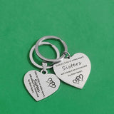Stainless Steel Heart Shape Keyring for Sister Gift