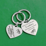 Stainless Steel Heart Shape Keyring for Sister Gift