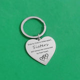 Stainless Steel Heart Shape Keyring for Sister Gift