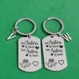 Sisters By Heart Keyring Graduation Keychain 26 Initials Gift