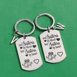 Sisters By Heart Keyring Graduation Keychain 26 Initials Gift