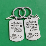 Sisters By Heart Keyring, Stainless Steel Carabiner Gift, Anniversary Holder