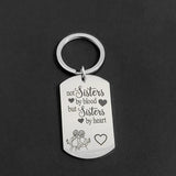 Stainless Steel Sisters By Heart Keychain