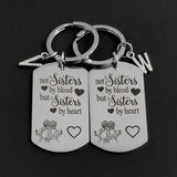 Sisters By Heart Keyring Graduation Gift Stainless Steel Anniversary 26 Initials