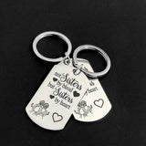 Sisters By Heart Keychain Creative Stainless Steel Gift