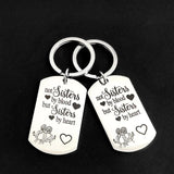 Sisters By Heart Keychain Creative Stainless Steel Gift
