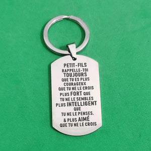Military Tags Carabiner for Keys Birthday PETIT-FILS MA PETITE-FILLE Keyring
