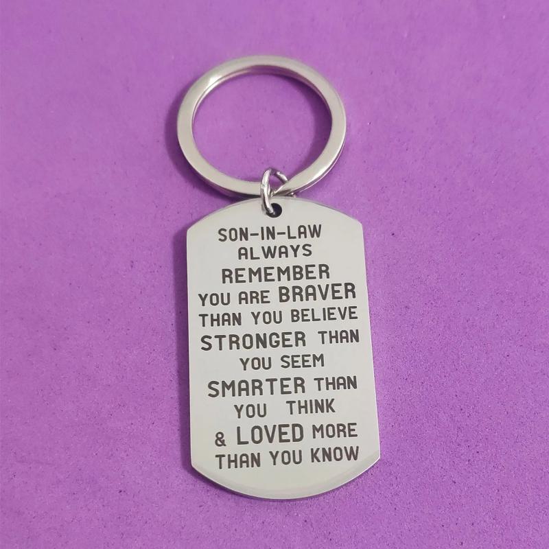 Son-in-law Daughter-in-law Keyring Military Tags Thanksgiving Birthday