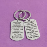 Son-in-law Daughter-in-law Keyring Military Tags Thanksgiving Birthday