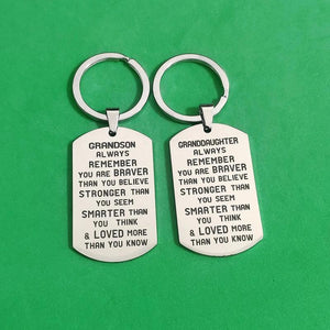 Carabiner Keyring for Granddaughter Grandson Stainless Steel Thanksgiving Gift